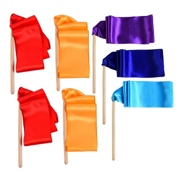 7PCS Colorful Rhythmic Gymnastics Ribbons Dancing Ribbons Dancing Streamers for 